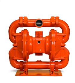 Wilden Brahma Series AODD Pumps have a unique top-inlet/ bottom-outlet bolted design that allows them to effectively handle the passage of large solids with no risk of damage caused by product entrapment or the compromising of flow paths. Wilden Brahma Series AODD Pumps have a unique top-inlet/ bottom-outlet bolted design that allows them to effectively handle the passage of large solids with no risk of damage caused by product entrapment or the compromising of flow paths.