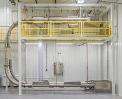 Enclosed 8-inch tubular drag cable conveyors can safely, gently convey material volumes comparable to belt conveyors or bucket elevators with less power, product loss, particle damage and downtime.