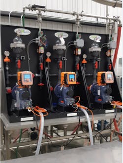 The chemical dosing skid ensures an efficient use of cleaning chemicals, leading to sustainability benefits in the form of reduced energy, chemical and water requirements.