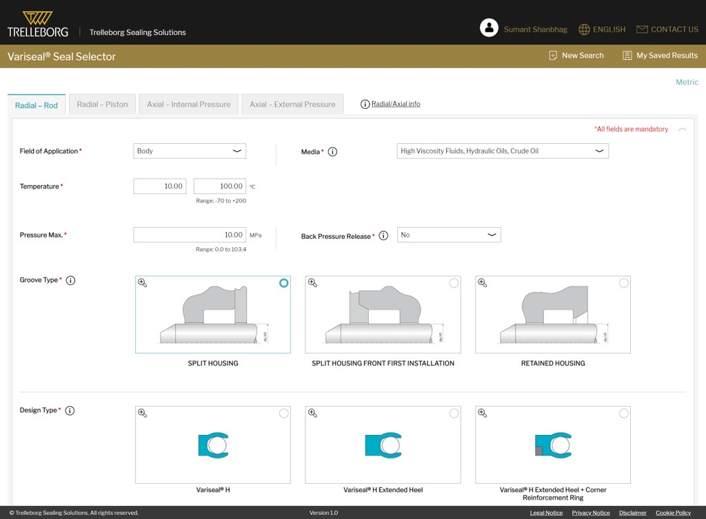 Trelleborg Variseal Seal Selector Tool Pr (002)