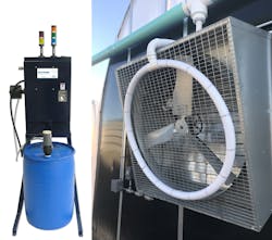 Figure 5: An OMI Ecosorb vapor phase system neutralizes exhaust odors at a Cannabis growing facility. Figure 5: An OMI Ecosorb vapor phase system neutralizes exhaust odors at a Cannabis growing facility.