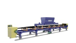 3D rendering of a FEECO reversing shuttle conveyor 3D rendering of a FEECO reversing shuttle conveyor