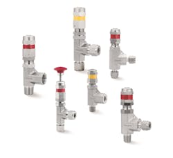 Figure 2. Pressure relief valves are available in four primary categories, including proportional relief valves, proportional safety-relief valves, bleed and purge valves, and medium-pressure relief valves.