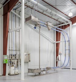 Enclosed tubular drag cable systems like those from Cablevey Conveyors are capable of automated wet cleaning, so can help mitigate risk and prevent many safety issues.