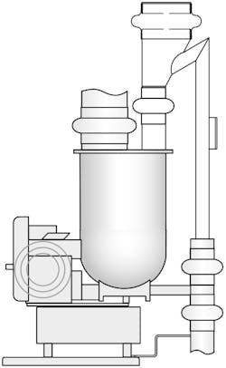 Figure 6: Feeder with traditional mechanical pressure compensation on both hopper inlet and discharge. Figure 6: Feeder with traditional mechanical pressure compensation on both hopper inlet and discharge.
