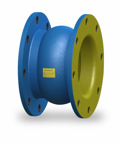Figure 1. This spool-type expansion joint example features a millable polyurethane liner and a flowing arch design, which is considered less clog-prone and retains movement better. (Image courtesy of Garlock.)
