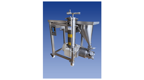 The ROSS Model HSM-405SC-25 Inline High Shear Mixer with Solids/Liquid Injection Manifold (SLIM) Technology.
