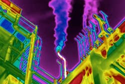 CO vent stack leak at a steel plant. CO vent stack leak at a steel plant.