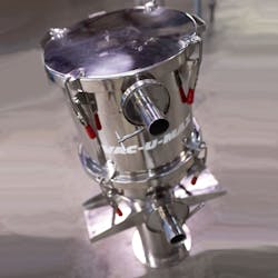 Stainless-steel tube hopper vacuum receiver features a straight-sided discharge hopper for fast efficient handling of non-free flowing materials. Stainless-steel tube hopper vacuum receiver features a straight-sided discharge hopper for fast efficient handling of non-free flowing materials.