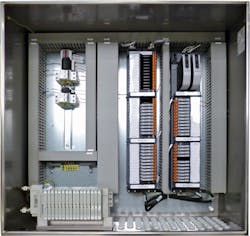 The Electronic Marshalling Cabinet with 580 CHARM node and valve manifold saves labor costs and setup time while also reducing wiring and cabinet size. The Electronic Marshalling Cabinet with 580 CHARM node and valve manifold saves labor costs and setup time while also reducing wiring and cabinet size.