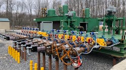 Seneca&rsquo;s twelve flowlines connect individual wells from the wellhead and bulk test units.