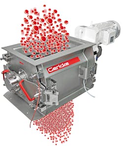 This Gericke Nibbler lump breaker automatically cuts agglomerated powders, frozen chunks and other bulk materials down to as small as 1 millimeter in size without generating high heat or excessive fines.