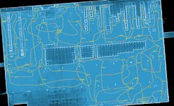 A mobile scanner tracks its own movement throughout a plant to create a 'string' that is tied to the scan data. A mobile scanner tracks its own movement throughout a plant to create a 'string' that is tied to the scan data.
