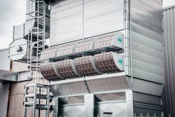 The quenching mesh of a flameless vent imposes some restriction to venting the deflagration compared to conventional open venting and must be accounted for when calculating the relief vent area required. The quenching mesh of a flameless vent imposes some restriction to venting the deflagration compared to conventional open venting and must be accounted for when calculating the relief vent area required.