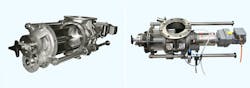 Figure 4: A rotary valve can be mounted on guide tracks to ease disassembly for cleaning and maintenance. Figure 4: A rotary valve can be mounted on guide tracks to ease disassembly for cleaning and maintenance.