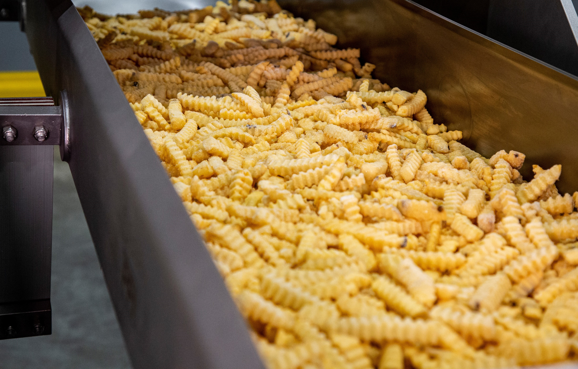 The french fry industry is one that commonly uses vibratory conveyor equipment like this PFI conveyor.