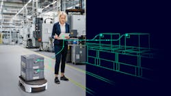Figure 4: Geofencing is used for tracking within a facility, creating events when electronic radio transponders placed on crates enter and exit various zones. Figure 4: Geofencing is used for tracking within a facility, creating events when electronic radio transponders placed on crates enter and exit various zones.