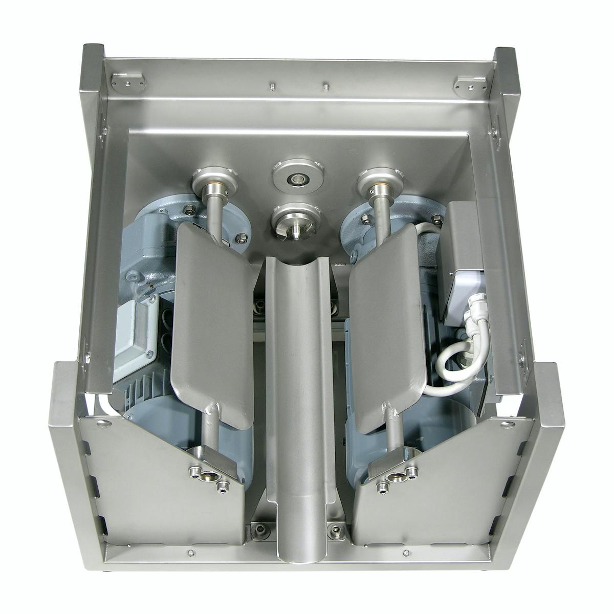 Figure 5: External mechanical paddles gently massage the flexible hopper wall, keeping the material in constant motion and facilitating its smooth transfer into the dosing screw below the hopper.