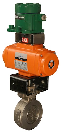 Figure 2: For critical isolation valve applications, a valve position transmitter (Fisher FIELDVUE 4400 shown) delivers greatly improved reliability because the device transmits continuous valve position, while providing a wealth of diagnostic data.