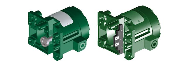 Figure 3: The new valve position transmitter incorporates linkage-less magnetic feedback assemblies that are field proven and easy to install and calibrate. These designs work on both rotary (left) or reciprocating (right) valve designs.