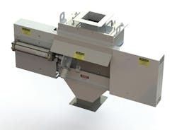 Figure 3: By taking a cross section of grain, granules, or flakes as it travels down a chute, an automatic cross-cut sampler can obtain representation of an entire vertical or inclined product stream without affecting the product characteristics.