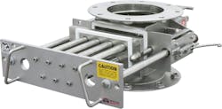 Drawer-in-housing magnets contain a series of magnetic bars that run directly across the material stream, so that the passing material comes into close or direct contact with the magnets, which can capture nearly 100% of ferrous contaminants.