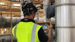 Acoustic imaging technology can be used to quickly detect and pinpoint the location of leaks in large areas, overhead or in tight spaces without having to shut down production.