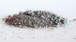 Glass batch after mixing with a binder in a pin mixer. Glass batch after mixing with a binder in a pin mixer.