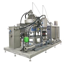 Flottweg’s AC-2500 Separator. Exposure to atmospheric oxygen inside the centrifuge can lead to oxidation and further to product degradation or loss of quality. Flottweg’s AC-2500 Separator. Exposure to atmospheric oxygen inside the centrifuge can lead to oxidation and further to product degradation or loss of quality.