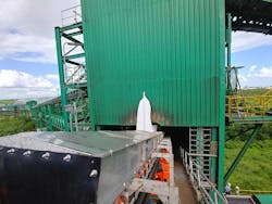 As turbulent air escapes the opening, dust is collected, and any remaining dust settles in the stilling zone. As turbulent air escapes the opening, dust is collected, and any remaining dust settles in the stilling zone.