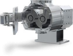 An example of a hygienic lobe pump designed for fast cleaning — the Unibloc UltraLobe FoodFirst 700 Series Pump. Note the lack of rotor bolts and how the cover swings out of the way. An example of a hygienic lobe pump designed for fast cleaning — the Unibloc UltraLobe FoodFirst 700 Series Pump. Note the lack of rotor bolts and how the cover swings out of the way.