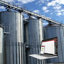 Cloud-based bulk inventory management software pairs with sensors to track liquid or solid levels inside storage vessels and is accessible via PC or mobile app.