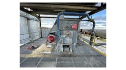 Figure 1. If a dust explosion occurs in the head of this bucket elevator, the IPD system from BS&B (left) suppresses it in a fraction of a second with a chemical extinguishing agent. Figure 1. If a dust explosion occurs in the head of this bucket elevator, the IPD system from BS&B (left) suppresses it in a fraction of a second with a chemical extinguishing agent.