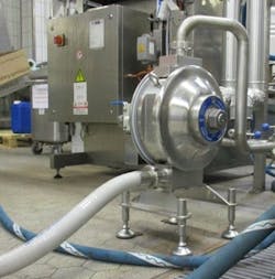 Figure 2: The Flotronic One-Nut AODD pump from Unibloc Hygienic Technologies is an example of a pump design that offers lower internal friction by eliminating pump external pipework. Figure 2: The Flotronic One-Nut AODD pump from Unibloc Hygienic Technologies is an example of a pump design that offers lower internal friction by eliminating pump external pipework.