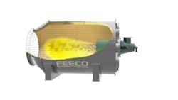 Figure 2. Mounting the burner inside a combustion chamber contains the flame and prevents direct between the flame and the material to be dried. Figure 2. Mounting the burner inside a combustion chamber contains the flame and prevents direct between the flame and the material to be dried.