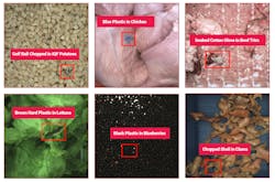 Foreign materials in various food products captured by AI-powered vision inspection systems. In most cases, these materials would not be spotted by X-ray or metal detection systems. Foreign materials in various food products captured by AI-powered vision inspection systems. In most cases, these materials would not be spotted by X-ray or metal detection systems.