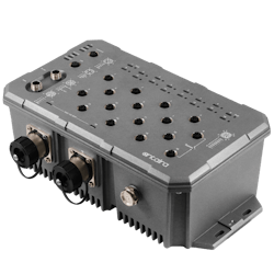 The Antaira LMX-1600G-M12-67-T is an IP67 industrial gigabit Ethernet switch that meets the high-reliability requirements demanded by industrial applications. The Antaira LMX-1600G-M12-67-T is an IP67 industrial gigabit Ethernet switch that meets the high-reliability requirements demanded by industrial applications.
