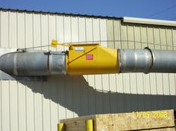 Figure 1. A back-draft damper provides passive isolation on a dust collection duct.