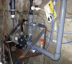 A mag drive pump caused a fluid rupture in a hazardous chemical application, putting workers at great risk. A mag drive pump caused a fluid rupture in a hazardous chemical application, putting workers at great risk.