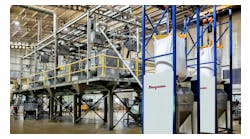 Singabera's twin bulk bag weigh batch dischargers with flexible screw conveyor systems have doubled the company's capacity over previous manual methods. Singabera's twin bulk bag weigh batch dischargers with flexible screw conveyor systems have doubled the company's capacity over previous manual methods.