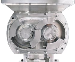 The Unibloc QuickStrip FoodFirst Pump used by Peco Foods has no rotor bolts that could be improperly torqued, no o-rings that could contaminate the product and stainless-steel rotors that eliminate plastic wearing into the process. The Unibloc QuickStrip FoodFirst Pump used by Peco Foods has no rotor bolts that could be improperly torqued, no o-rings that could contaminate the product and stainless-steel rotors that eliminate plastic wearing into the process.