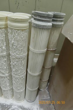 Dirty pleated cartridge filters Dirty pleated cartridge filters