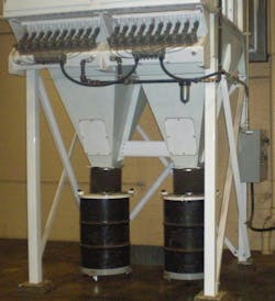 Proper dust collector discharge connection Proper dust collector discharge connection