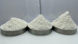 Multiple material piles showing varying angles of repose Multiple material piles showing varying angles of repose