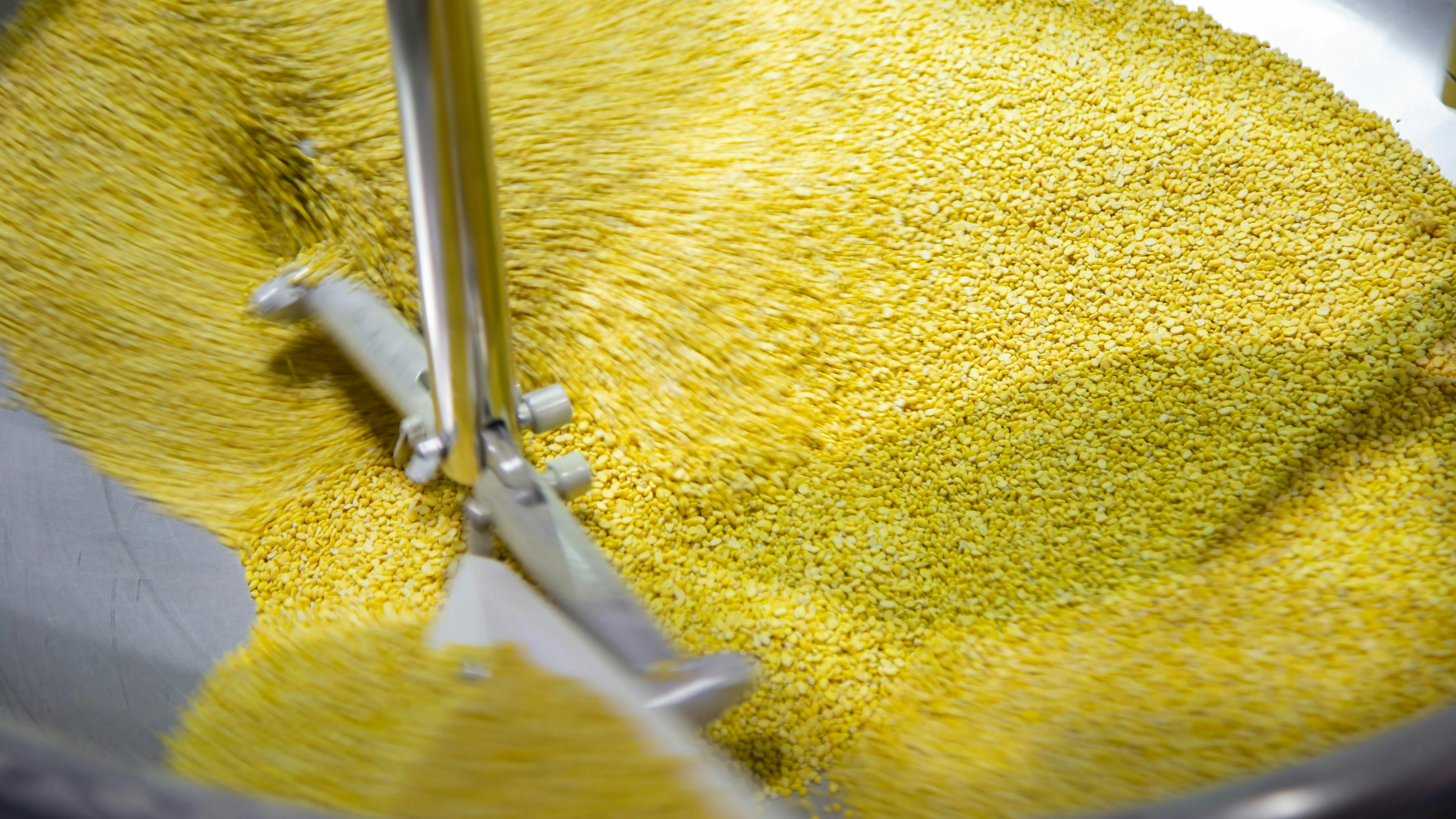 Food ingredients in an industrial mixer