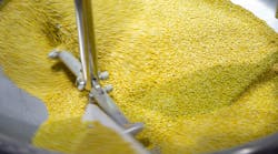 Food ingredients in an industrial mixer Food ingredients in an industrial mixer