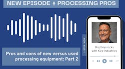 Rod Henricks, VP of sales for Kice Industries discusses hidden costs and risks of buying used and rebuilt processing equipment. Rod Henricks, VP of sales for Kice Industries discusses hidden costs and risks of buying used and rebuilt processing equipment.