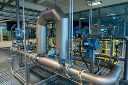 Figure 4: Emerson’s Micro Motion ELITE CMF300Coriolis flowmeter provides high-precision measurement accuracy in the most challenging applications measuring mass flow, liquid density and process fluid temperature. In this installation, the ELITE Coriolis meter is emulating gas measurement with air as the process fluid. Figure 4: Emerson’s Micro Motion ELITE CMF300Coriolis flowmeter provides high-precision measurement accuracy in the most challenging applications measuring mass flow, liquid density and process fluid temperature. In this installation, the ELITE Coriolis meter is emulating gas measurement with air as the process fluid.