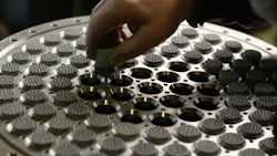 Using silicon carbide membranes (pictured) in a highly automated cross-flow configuration, ceramic ultrafiltration systems remove free oil, emulsified oil, suspended solids and bacteria in a single pretreatment step while maintaining stable output quality. Using silicon carbide membranes (pictured) in a highly automated cross-flow configuration, ceramic ultrafiltration systems remove free oil, emulsified oil, suspended solids and bacteria in a single pretreatment step while maintaining stable output quality.