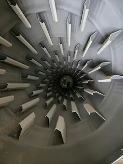 Pilot scale rotary dryer interior Pilot scale rotary dryer interior
